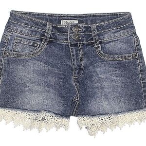 Mudd denim shorts with lace-Girls size 14